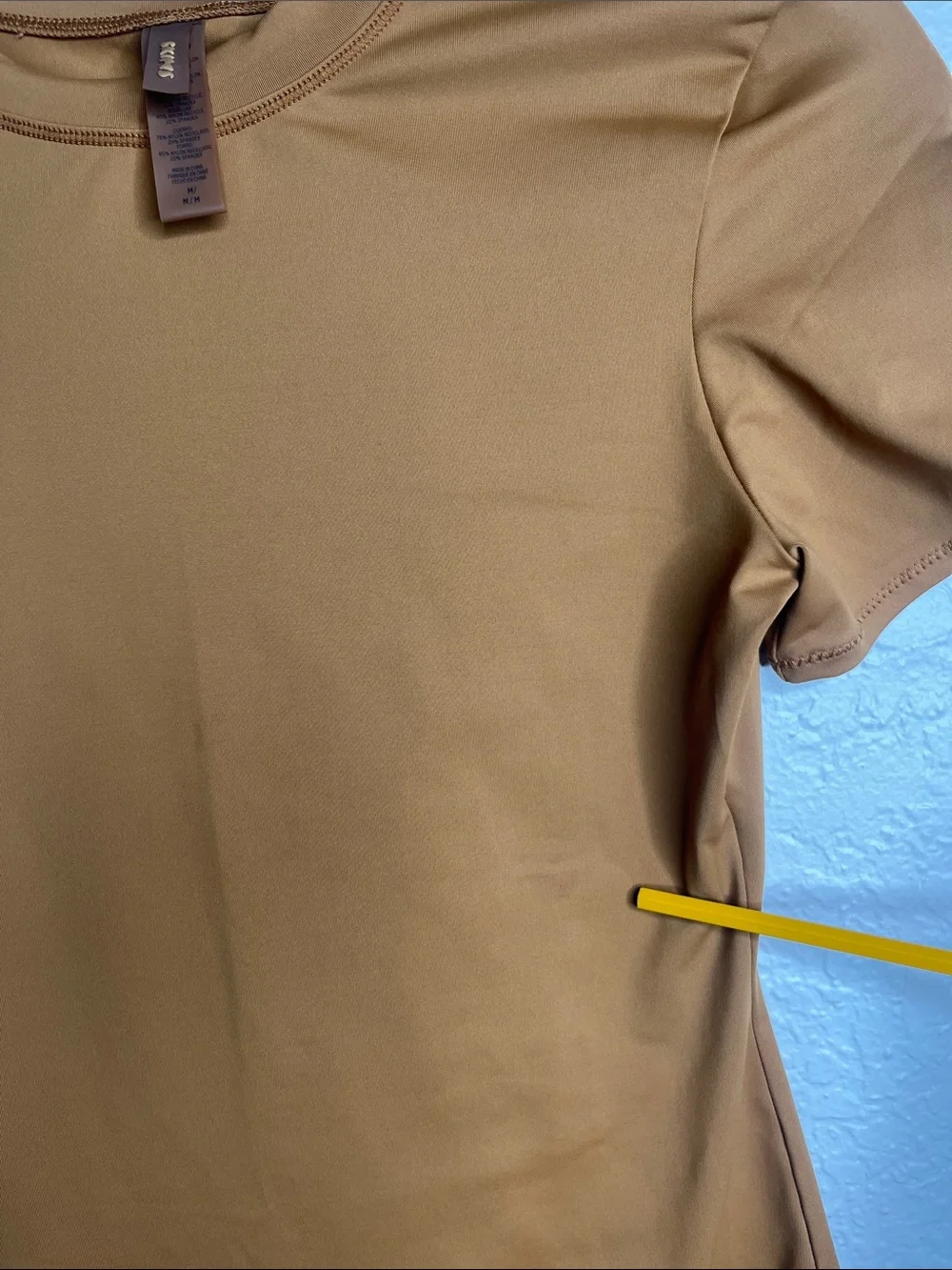 SKIMS Recycled Swim T-shirt swim dress in color Almond Size M
